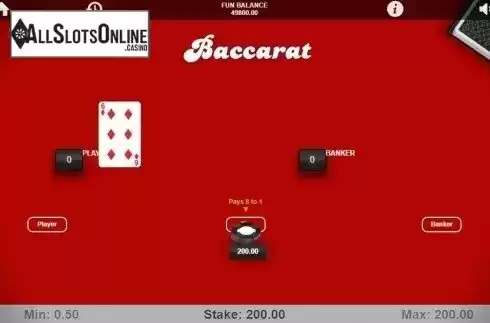 Game Screen 2. Baccarat (1x2gaming) from 1X2gaming