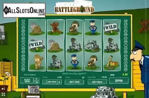 Game Workflow screen. Battleground Spins from GamesOS