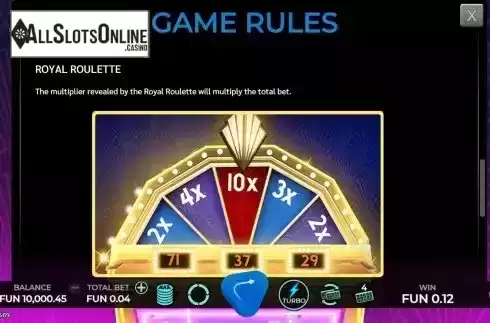 Royal roulette screen