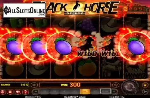 Win Screen. Black Horse Deluxe from Wazdan