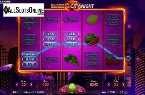 Win Screen. Blazing City Night from We Are Casino