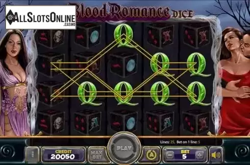 Win screen 2. Blood Romance Dice from Mancala Gaming