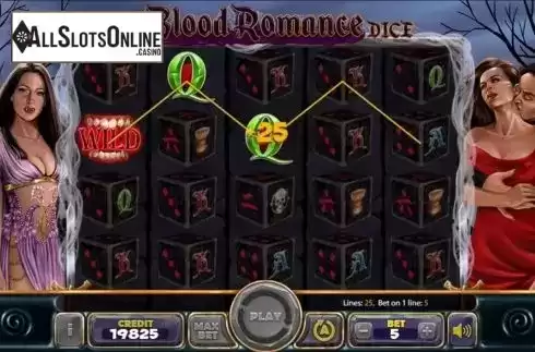 Win screen. Blood Romance Dice from Mancala Gaming