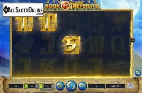 Win Screen. Book of Nefertiti from ReelNRG