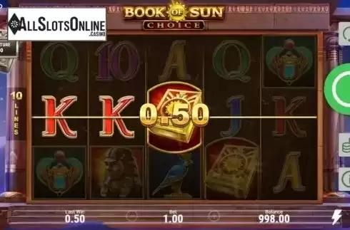 Win Screen. Book of Sun: Choice from Booongo