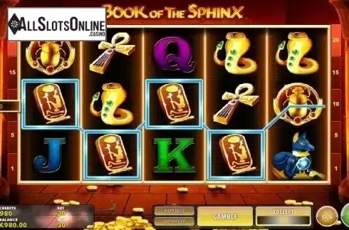Win Screen. Book of the Sphinx from IGT
