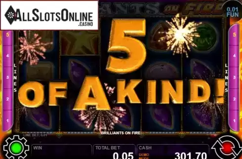 Win screen 3. Brilliants On Fire from Casino Technology