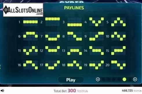 Paylines. Cyber Hunter 2080 from FunFair