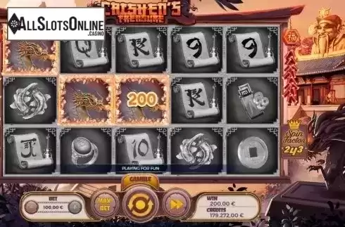 Win Screen. Caishen's Treasure from Spinmatic