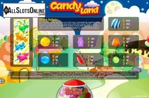 Paytable. Candy Land (Capecod Gaming) from Capecod Gaming