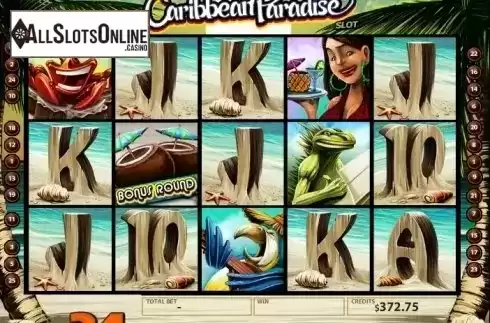 Free Spins screen. Caribbean Paradise from MultiSlot