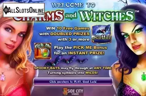 Game features. Charms and Witches from Side City