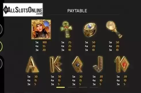 Paytable 1. Cleopatra (GamePlay) from GamePlay