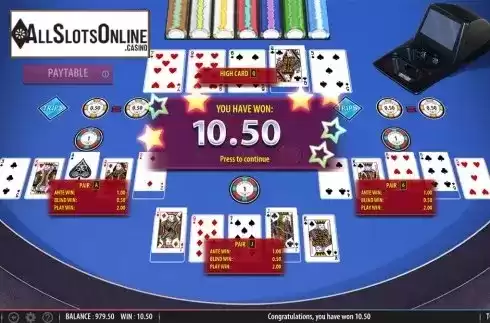 Win screen. DJ Wild Stud Poker from SG