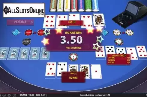 Win screen. DJ Wild Stud Poker from SG