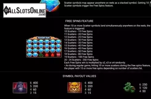 FreeSpins Feature Screen