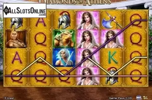 Win Screen. Diamonds of Athens from High 5 Games