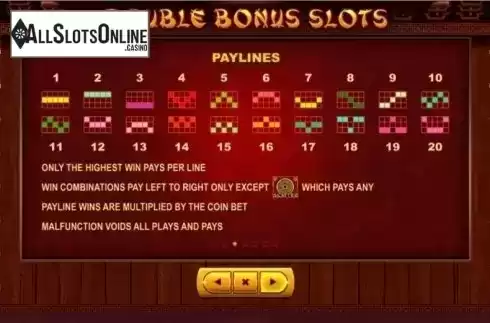 Paytable 3. Double Bonus Slots (Skywind Group) from Skywind Group