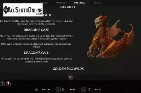 Dragon's feature screen