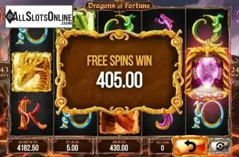 Free Spins Win. Dragons of Fortune from SYNOT