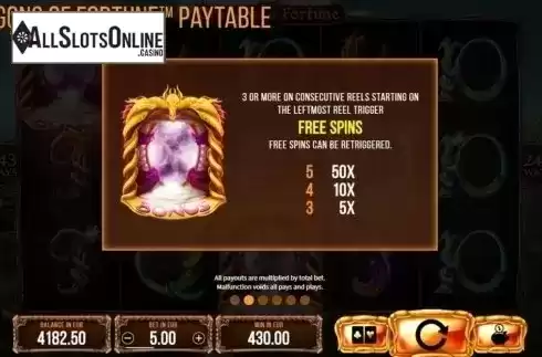 Free Spins Feature. Dragons of Fortune from SYNOT