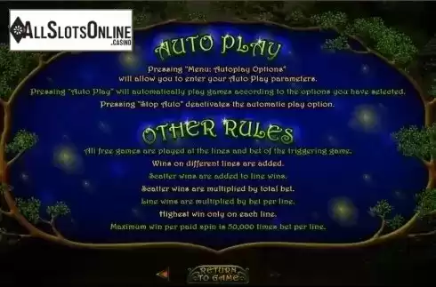 Rules. Enchanted Garden 2 from RTG