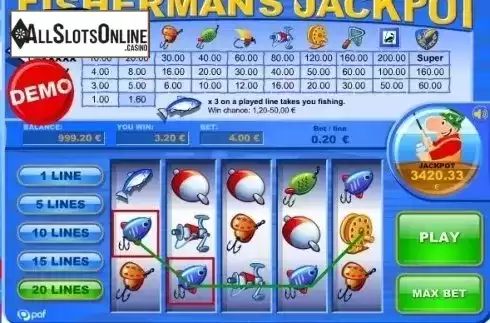 Win Screen . Fisherman's Jackpot from PAF