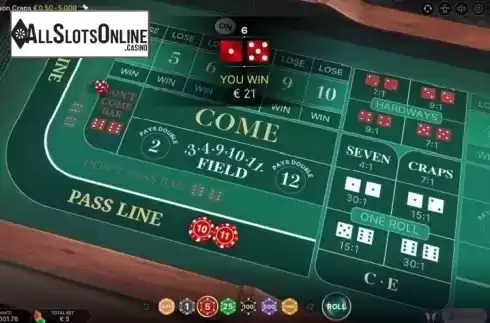 Game Screen 2. First Person Craps from Evolution Gaming