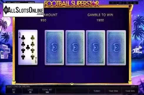 Gamble screen. Football Superstar from Endorphina