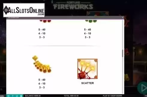 Paytable 3. Fortune Fireworks from Leander Games