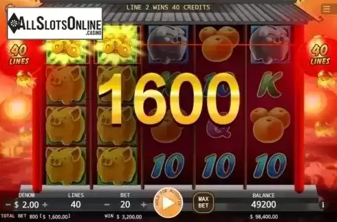 Win Screen. Fortune Piggy Bank from KA Gaming