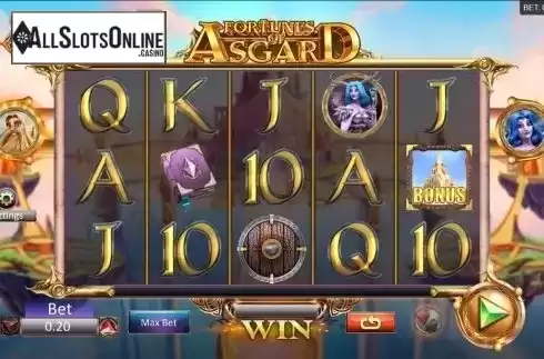 Game Workflow screen. Fortunes of Asgard from Microgaming