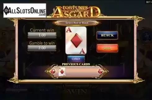Gamble screen. Fortunes of Asgard from Microgaming