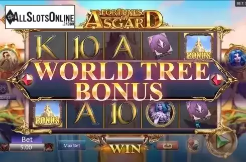 Bonus Game screen. Fortunes of Asgard from Microgaming
