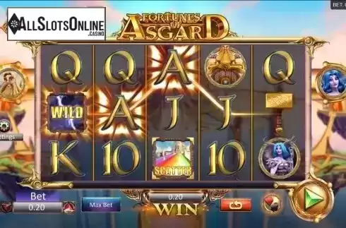 Wild Win screen. Fortunes of Asgard from Microgaming