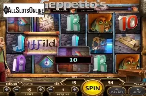 Win Screen. Geppetto's Toy Shop from Nucleus Gaming