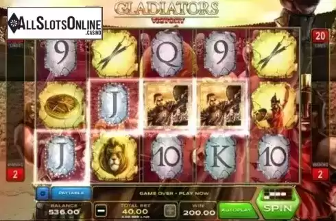 Win Screen 2. Gladiators Victory from Xplosive Slots Group