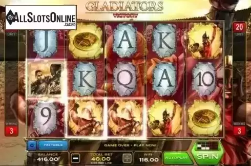 Win Screen 1. Gladiators Victory from Xplosive Slots Group