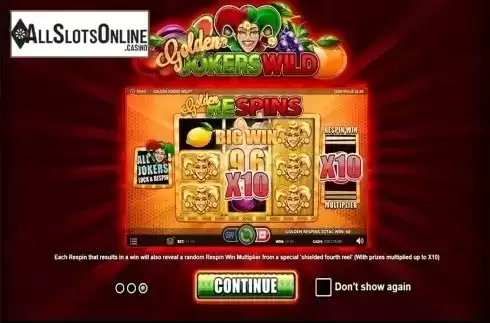 Intro screen 3. Golden Jokers Wild from Betsson Group
