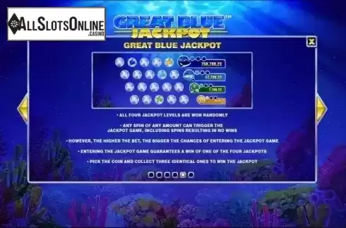 Jackpot. Great Blue Jackpot (Playtech) from Playtech