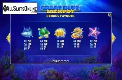 Paytable 2. Great Blue Jackpot (Playtech) from Playtech
