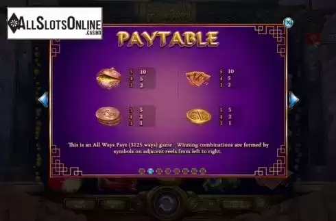 Paytable 2. Heavenly Treasures from RTG