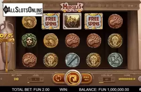 Reel Screen. Hercules Do or Die from Leap Gaming
