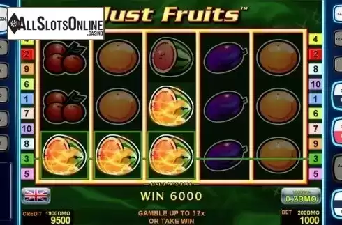 Game workflow 3. Just Fruits Deluxe from Novomatic