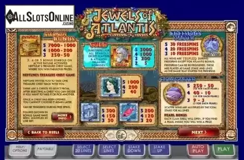 Screen2. Jewels of Atlantis from Ash Gaming