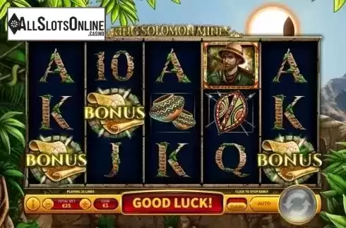 Free spins win screen. King Solomon Mines from 2by2 Gaming