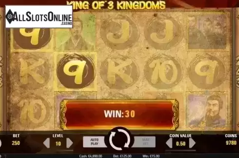 Win Screen 1. King of 3 Kingdoms from NetEnt