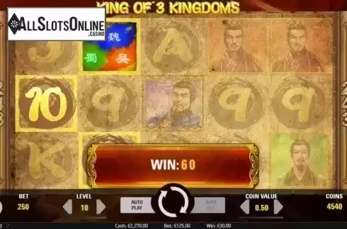 Win Screen 3. King of 3 Kingdoms from NetEnt
