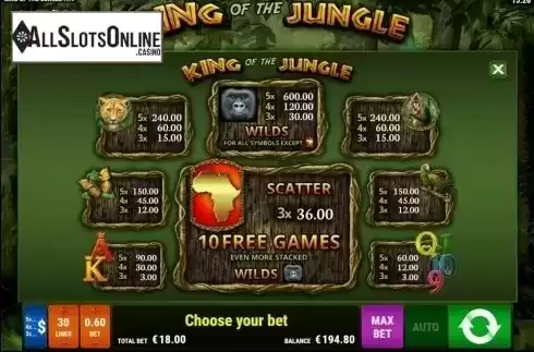 Screen2. King of the Jungle (Gamomat) from Gamomat