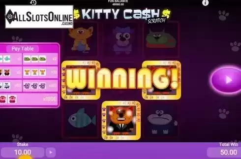 Game workflow . Kitty Cash Scratch from 1X2gaming